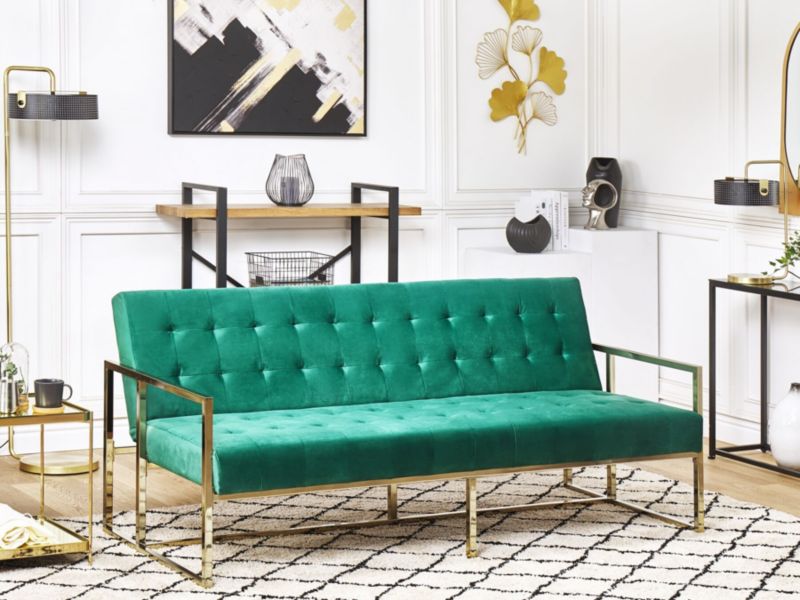 Sofa trzyosobowa Marstal Szmaragdowy Welur 1 szt.