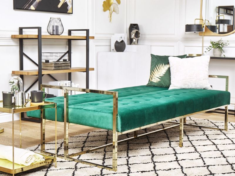 Sofa trzyosobowa Marstal Szmaragdowy Welur 1 szt.