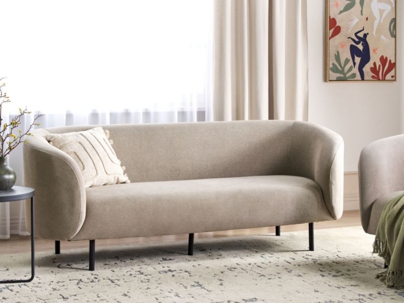 Sofa trzyosobowa tapicerowana beżowoszara Loen 1 szt.