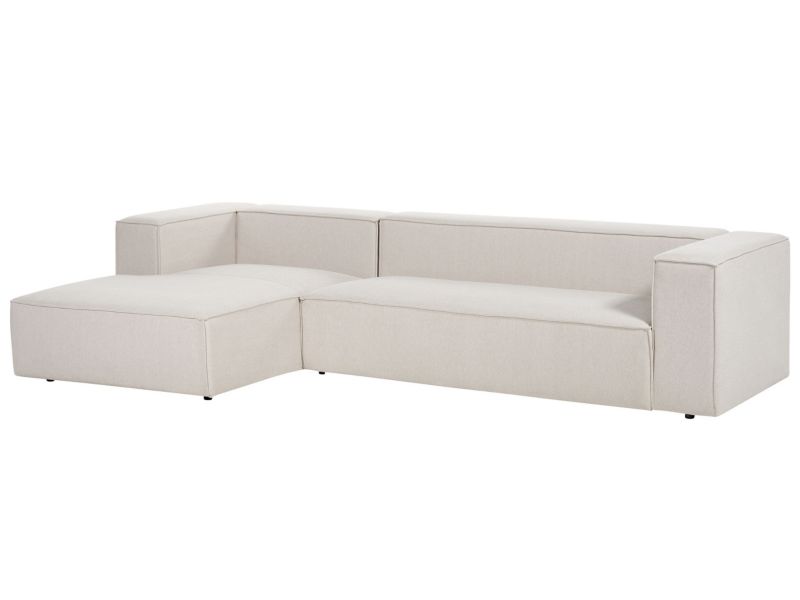 Sofa trzyosobowa Vernon Jasnobeżowy Tkanina Prawostronny 1 szt.