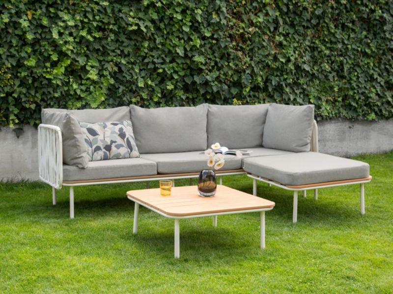 Sofa trzyosobowa z ottomaną Senise Metal Szary 1 kpl
