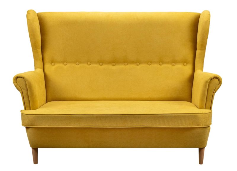 Sofa uszak nierozkładana skandynawska Bonni Denver Żółta 1 szt.