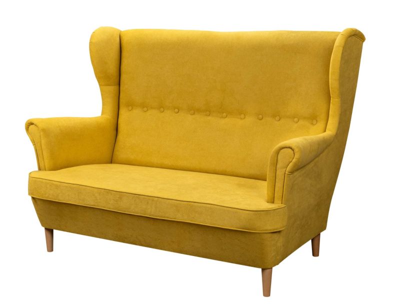 Sofa uszak nierozkładana skandynawska Bonni Denver Żółta 1 szt.