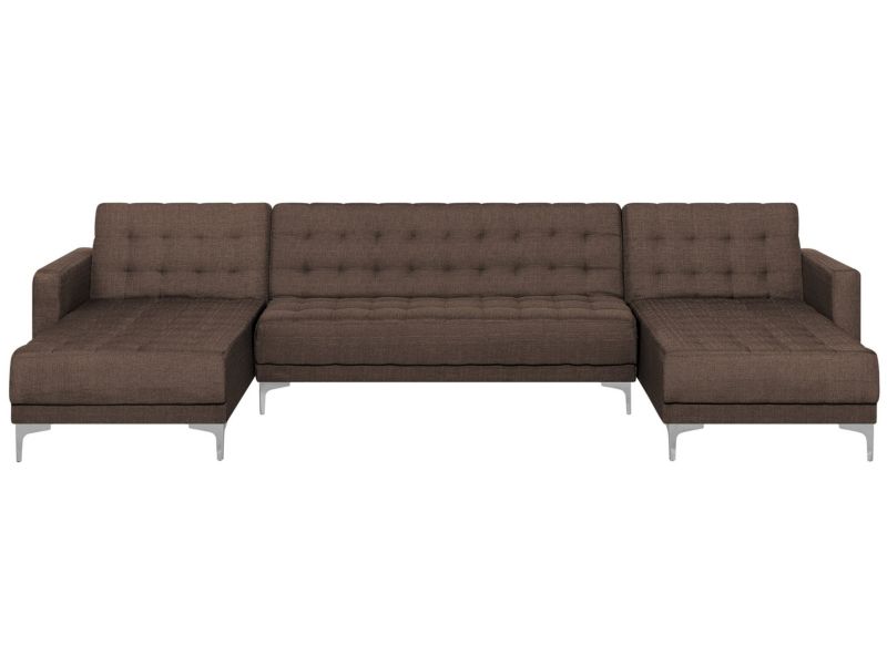 Sofa w kształcie U Aberdeen Ciemnobrązowy Uniwersalny 1 szt.