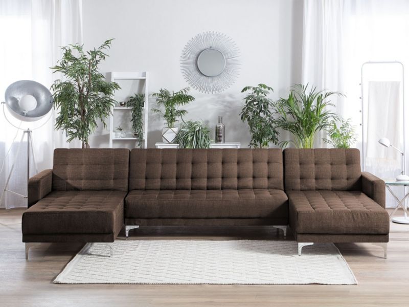 Sofa w kształcie U Aberdeen Ciemnobrązowy Uniwersalny 1 szt.