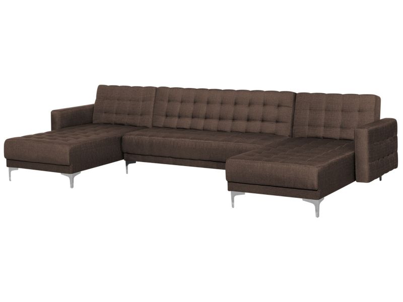 Sofa w kształcie U Aberdeen Ciemnobrązowy Uniwersalny 1 szt.