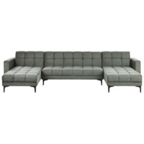 Sofa w kształcie U Alnes Ciemnozielony Lewostronny 1 szt.