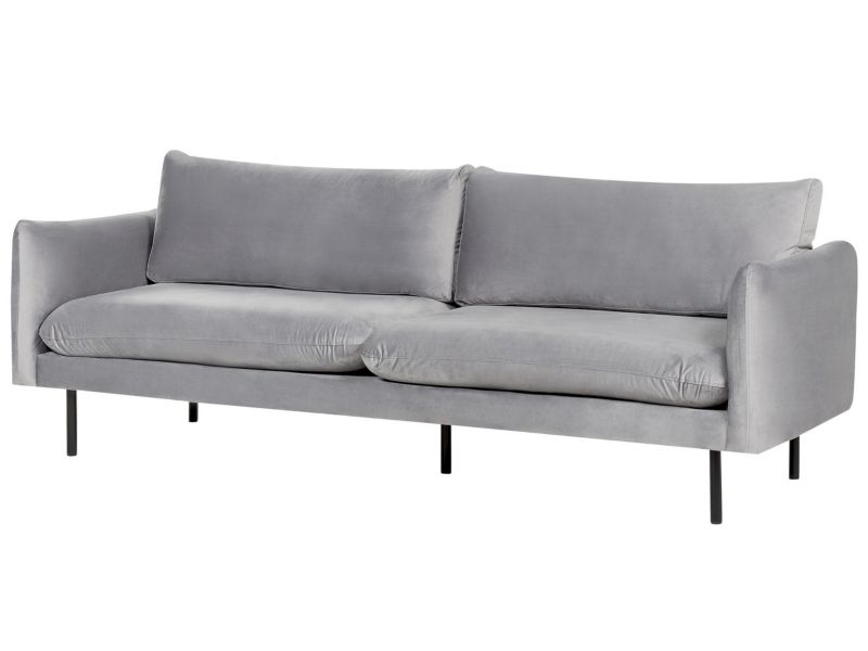 Sofa welurowa 3-osobowa szara Vinterbro 1 szt.