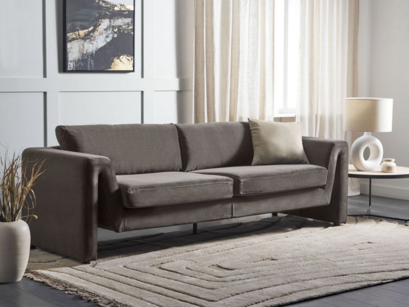 Sofa welurowa grafitowa szara Maunu 1 szt.
