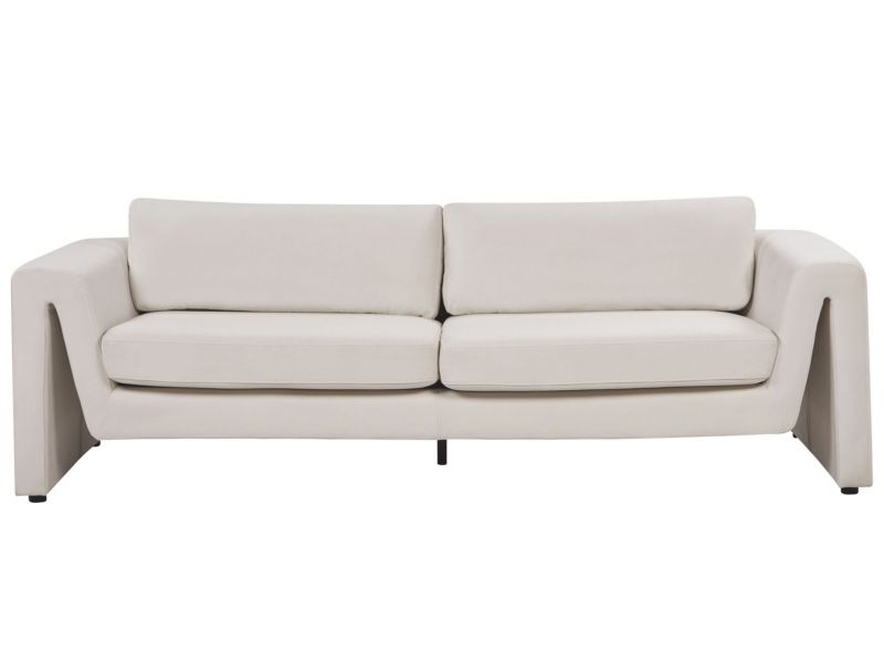 Sofa welurowa jasnobeżowa Maunu 1 szt.