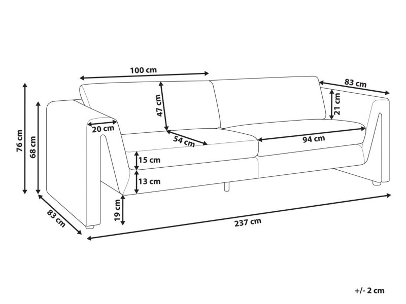 Sofa welurowa jasnobeżowa Maunu 1 szt.