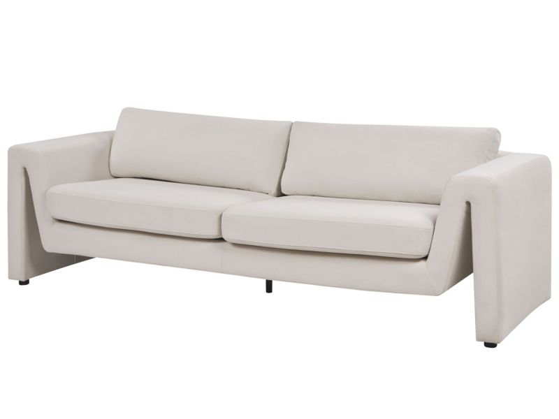 Sofa welurowa jasnobeżowa Maunu 1 szt.