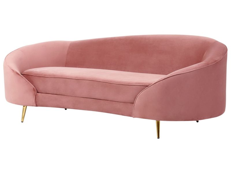 Sofa welurowa różowa Savar 1 szt.