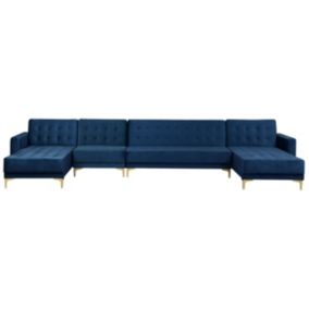 Sofa XXL Aberdeen Granatowy Welur Uniwersalny 1 szt.