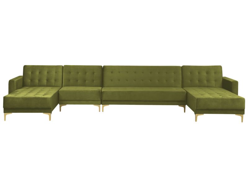 Sofa XXL Aberdeen Zielony Welur Uniwersalny 1 szt.