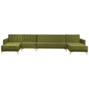 Sofa XXL Aberdeen Zielony Welur Uniwersalny 1 szt.