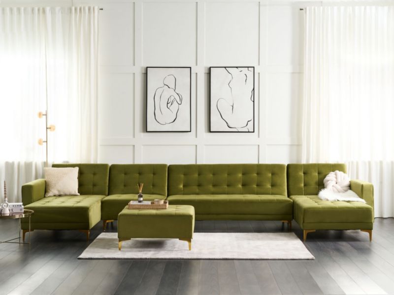 Sofa XXL Aberdeen Zielony Welur Uniwersalny 1 szt.