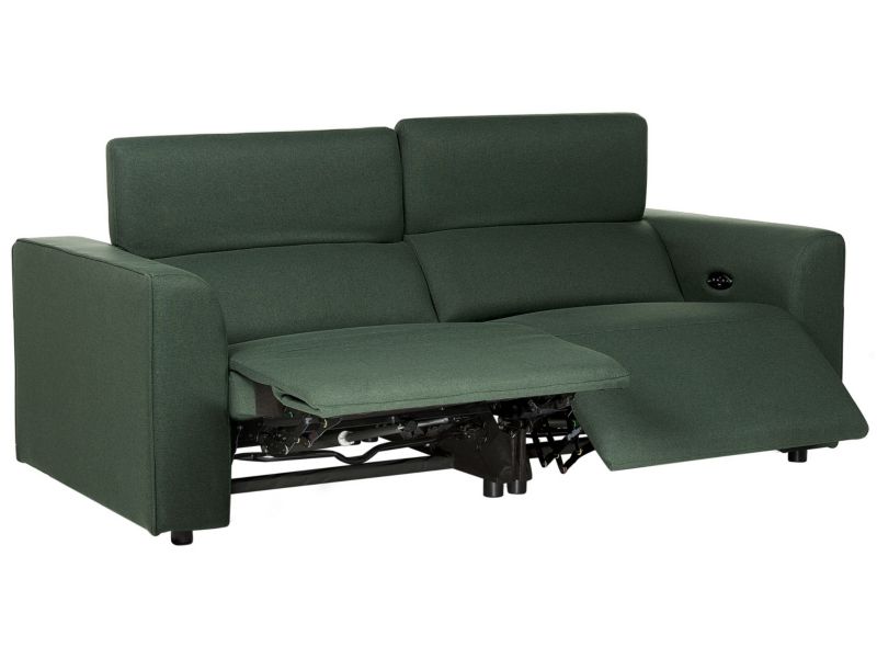Sofa z elektryczną funkcją relaksu z ładowarką zielona Ulven 1 szt.