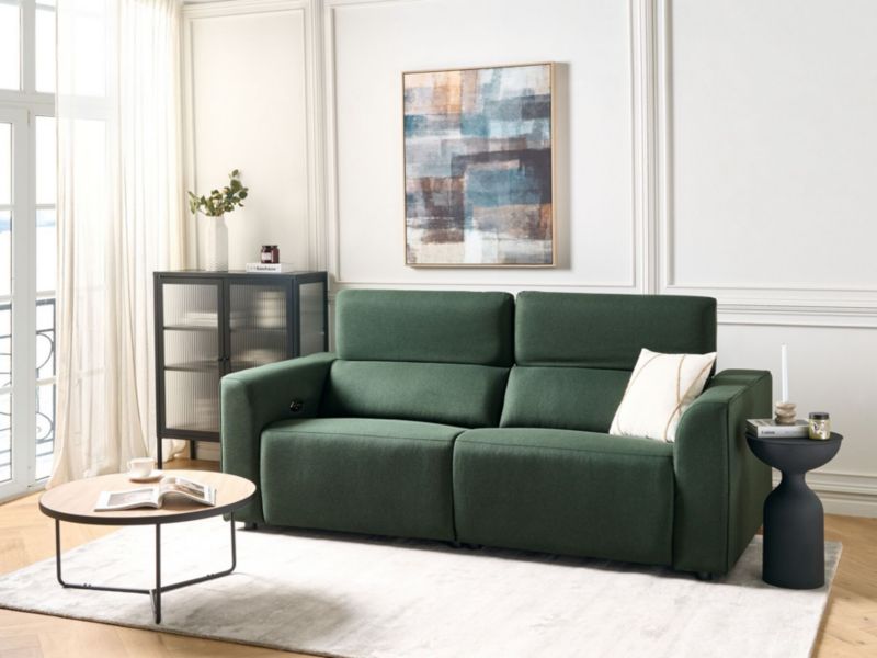 Sofa z elektryczną funkcją relaksu z ładowarką zielona Ulven 1 szt.