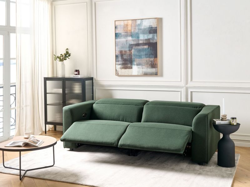 Sofa z elektryczną funkcją relaksu z ładowarką zielona Ulven 1 szt.