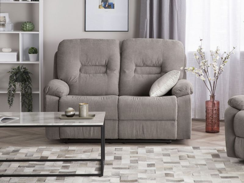 Sofa z manualną funkcją relaksu 2-osobowa beżowoszara Bergen 1 szt.