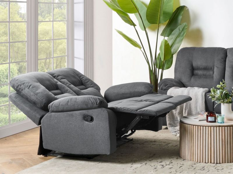 Sofa z manualną funkcją relaksu 2-osobowa szara Bergen ii 1 szt.