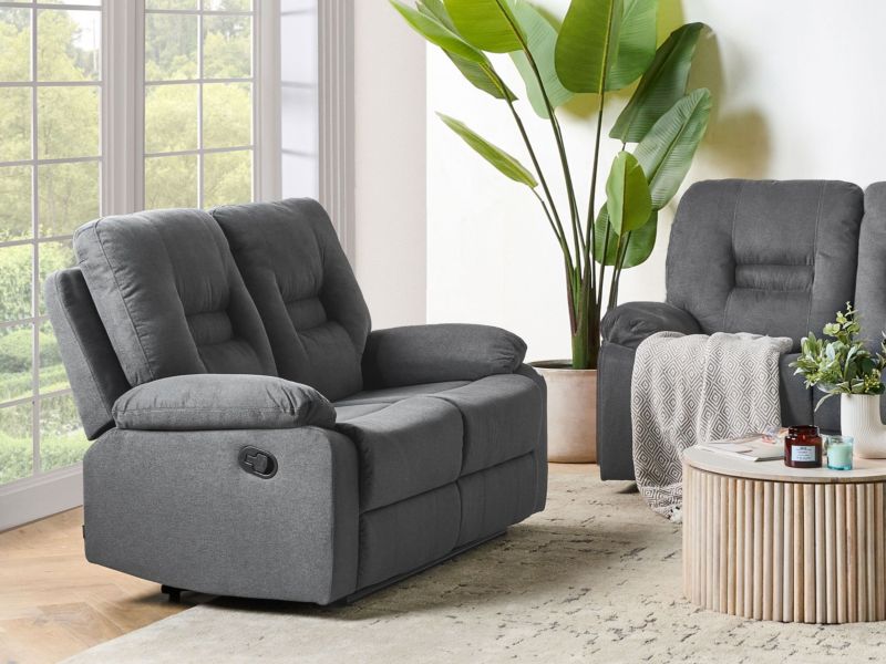 Sofa z manualną funkcją relaksu 2-osobowa szara Bergen ii 1 szt.