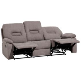Sofa z manualną funkcją relaksu 3-osobowa beżowoszara Bergen 1 szt.