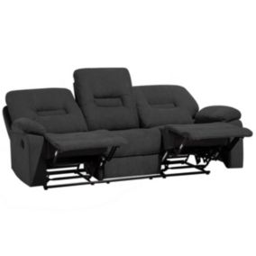 Sofa z manualną funkcją relaksu 3-osobowa szara Bergen 1 szt.