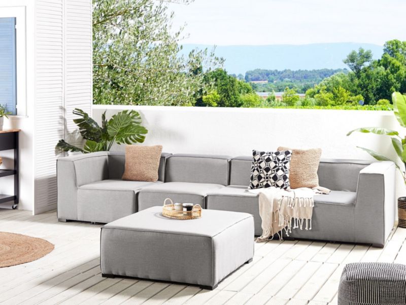 Sofa z ottomaną Arezzo Jasnoszary 1 kpl