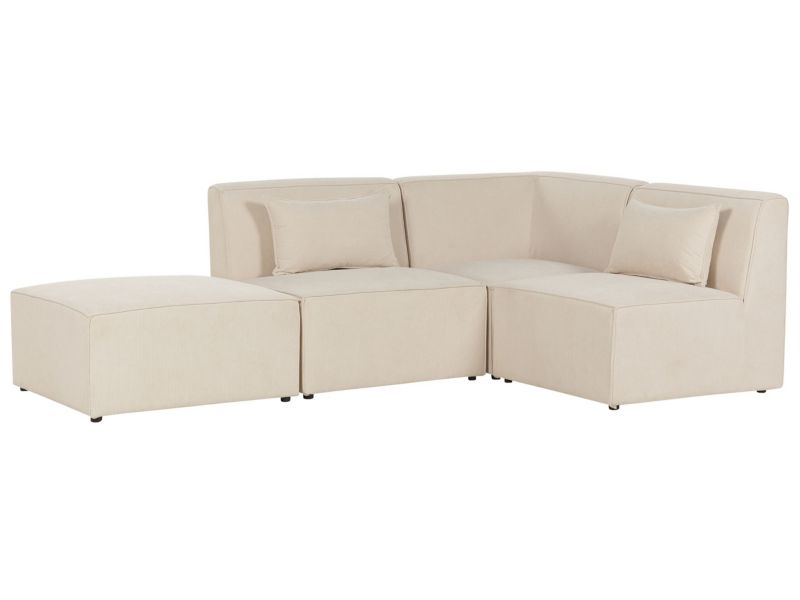 Sofa z ottomaną Lemvig Jasnobeżowy Lewostronny 1 kpl