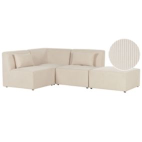 Sofa z ottomaną Lemvig Jasnobeżowy Prawostronny 1 kpl