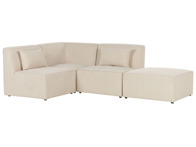 Sofa z ottomaną Lemvig Jasnobeżowy Prawostronny 1 kpl