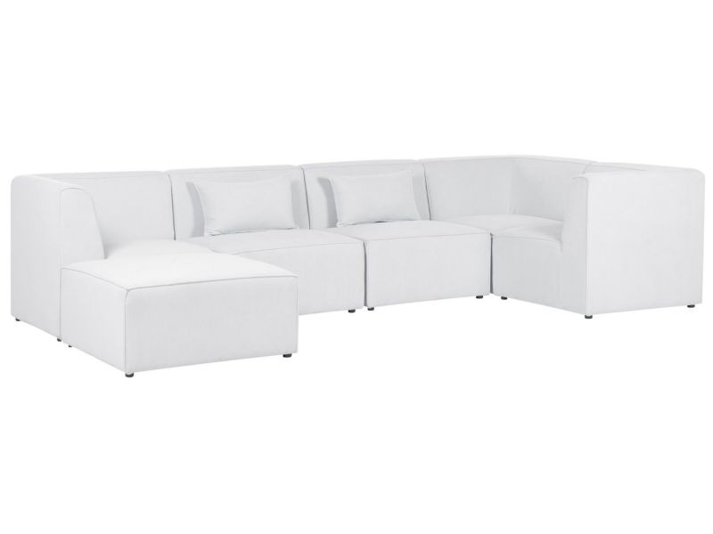 Sofa z ottomaną Lemvig Złamana biel Lewostronny 1 kpl