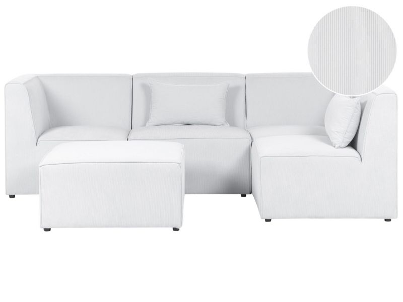 Sofa z ottomaną Lemvig Złamana biel Lewostronny 1 kpl