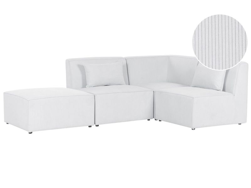 Sofa z ottomaną Lemvig Złamana biel Lewostronny 1 kpl