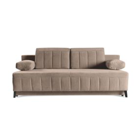 Sofa z przeszyciami Bettso Aruna z wygodnymi poduszkami do salonu brązowy 1szt.