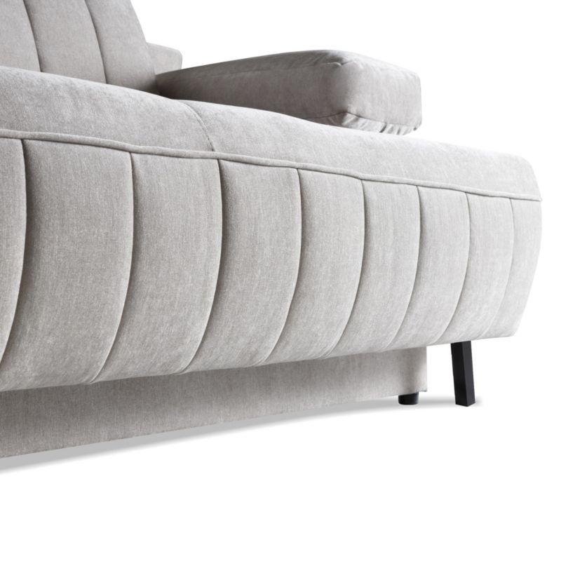 Sofa z przeszyciami Bettso Aruna z wygodnymi poduszkami do salonu czarny 1szt.