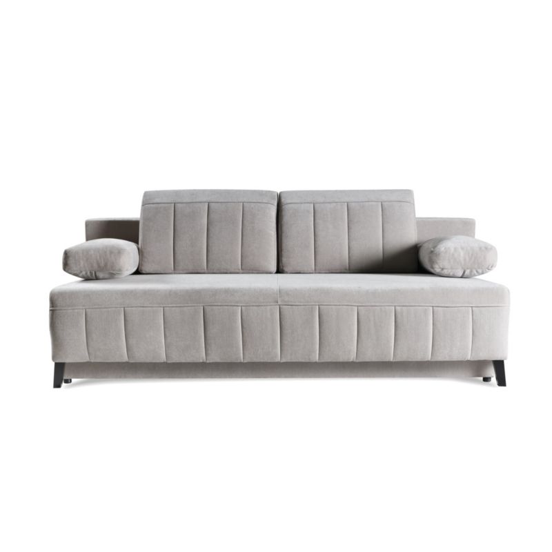 Sofa z przeszyciami Bettso Aruna z wygodnymi poduszkami do salonu jasnoszary 1szt.