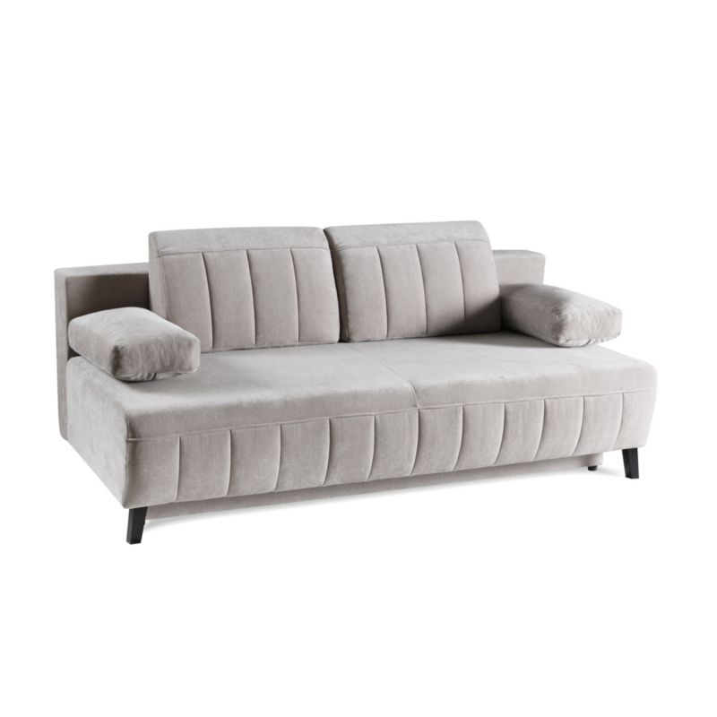 Sofa z przeszyciami Bettso Aruna z wygodnymi poduszkami do salonu jasnoszary 1szt.