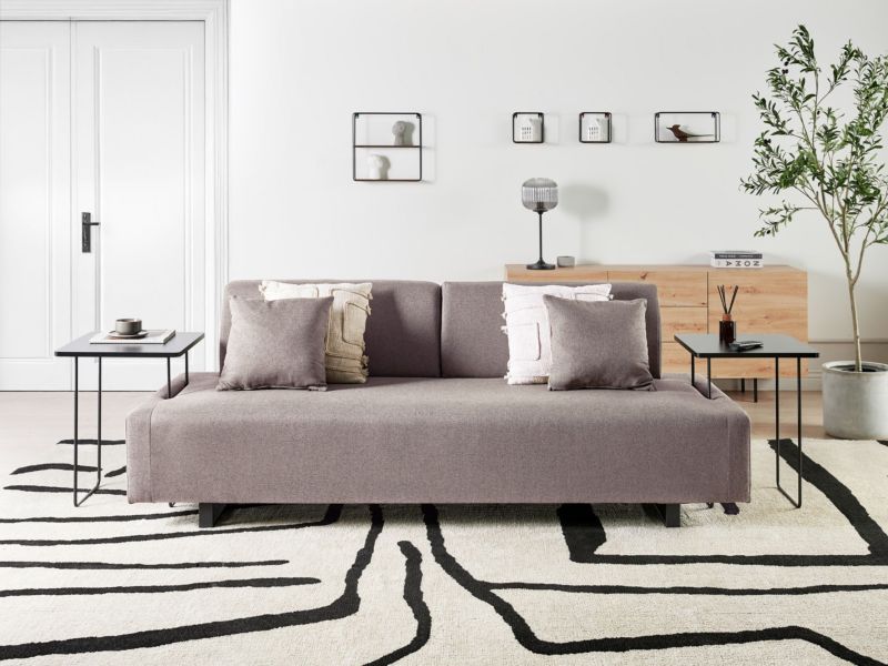 Sofa ze stolikami brązowa Sokna 1 kpl