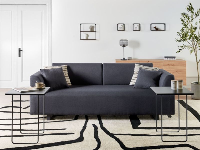 Sofa ze stolikami czarna Sokna 1 kpl