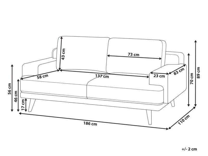 Sofa zielona 2-osobowa Dalum 1 szt.