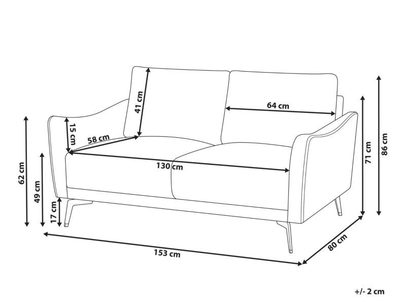 Sofa zielona 2-osobowa Nappa 1 szt.