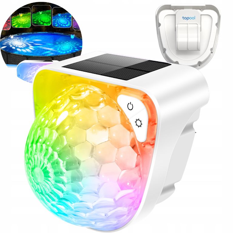 Solarna lampa basenowa LED Topool CT286, wodoodporność IP68, 9 kolorów, 1 szt.