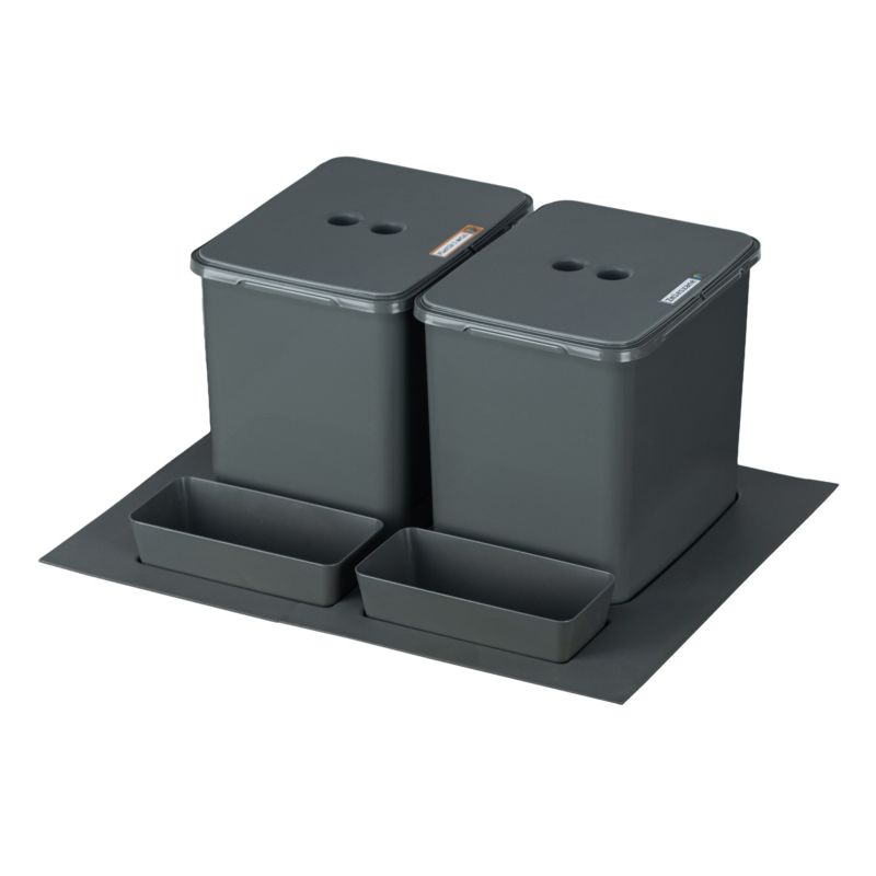 Sortownik śmieci FLEXI BASE do szuflady w szafce 60 cm 2 kosze 2x16 l + kuwetki 1 kpl.