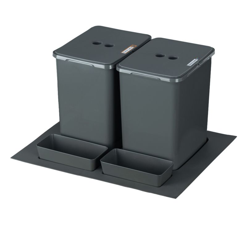 Sortownik śmieci FLEXI BASE do szuflady w szafce 60 cm 2 kosze 2x20 l + kuwetki 1 kpl.