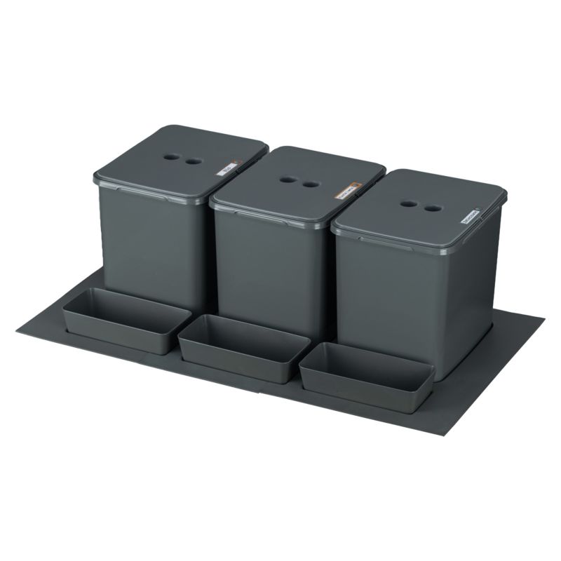 Sortownik śmieci FLEXI BASE do szuflady w szafce 80/90 cm 3 kosze 3x16 l + kuwetki 1 kpl.