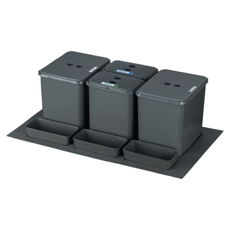 Sortownik śmieci FLEXI BASE do szuflady w szafce 80 cm 4 kosze 2x16 l + 2x8 l + kuwetki 1 kpl.