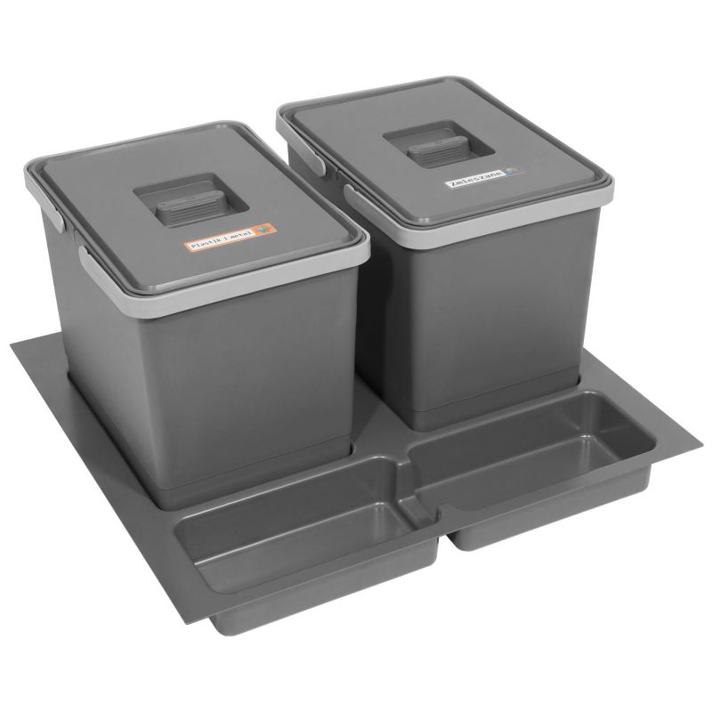 Sortownik śmieci FUTURE do szuflady w szafce 60 cm 2 kosze 2x15 l, wysokość 28 cm 1 kpl.